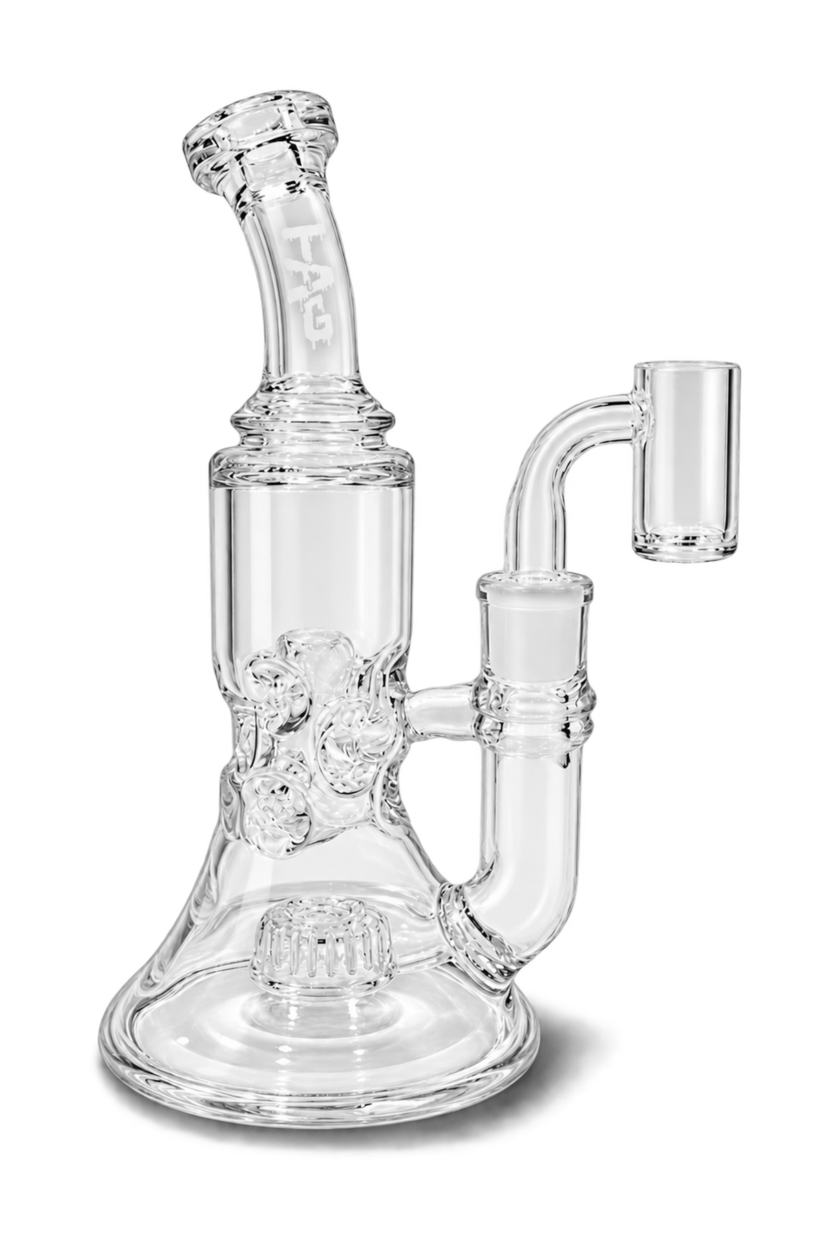 TAG - 8.5" Faberge Can Super Slit Donut Dab Rig with Bellow Base 44x4MM (14MM Female)