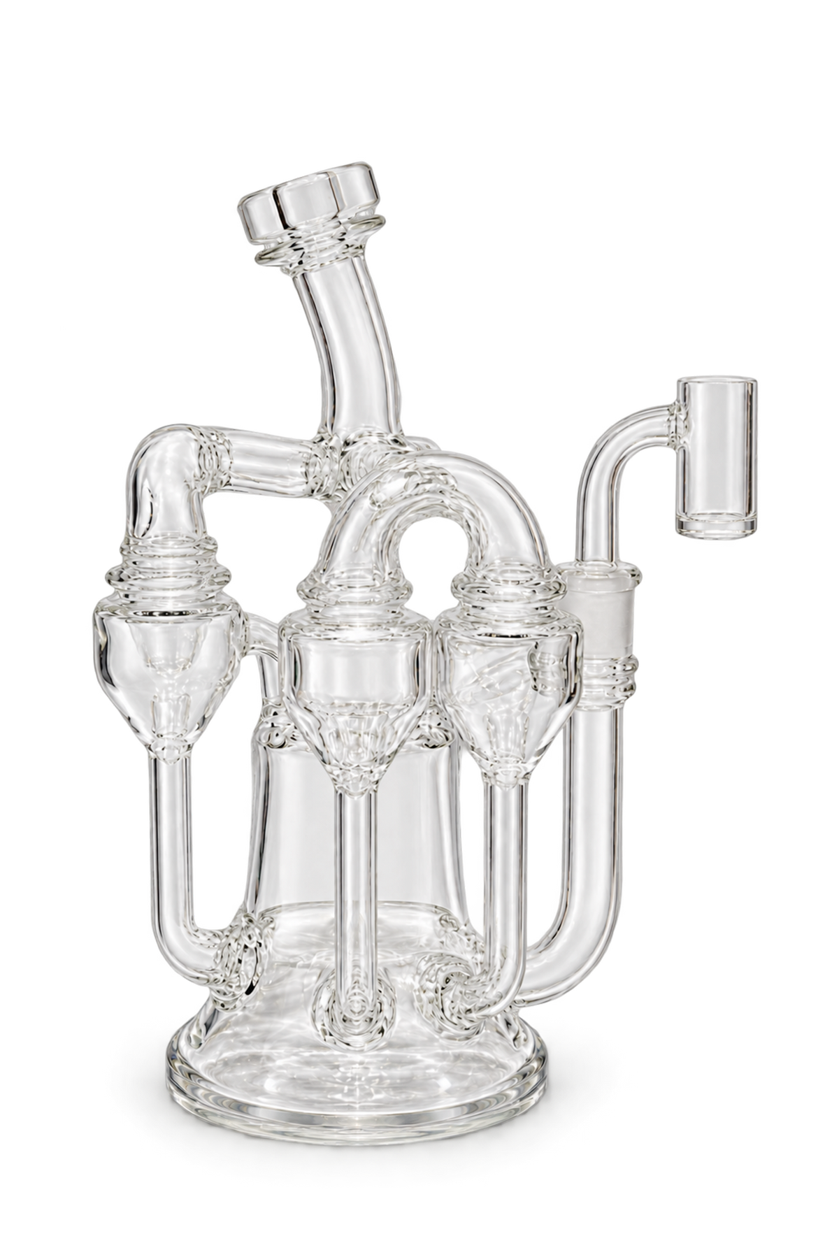 TAG - 8" Donut Perc Sextuple Recycler Dab Rig (14MM Female)