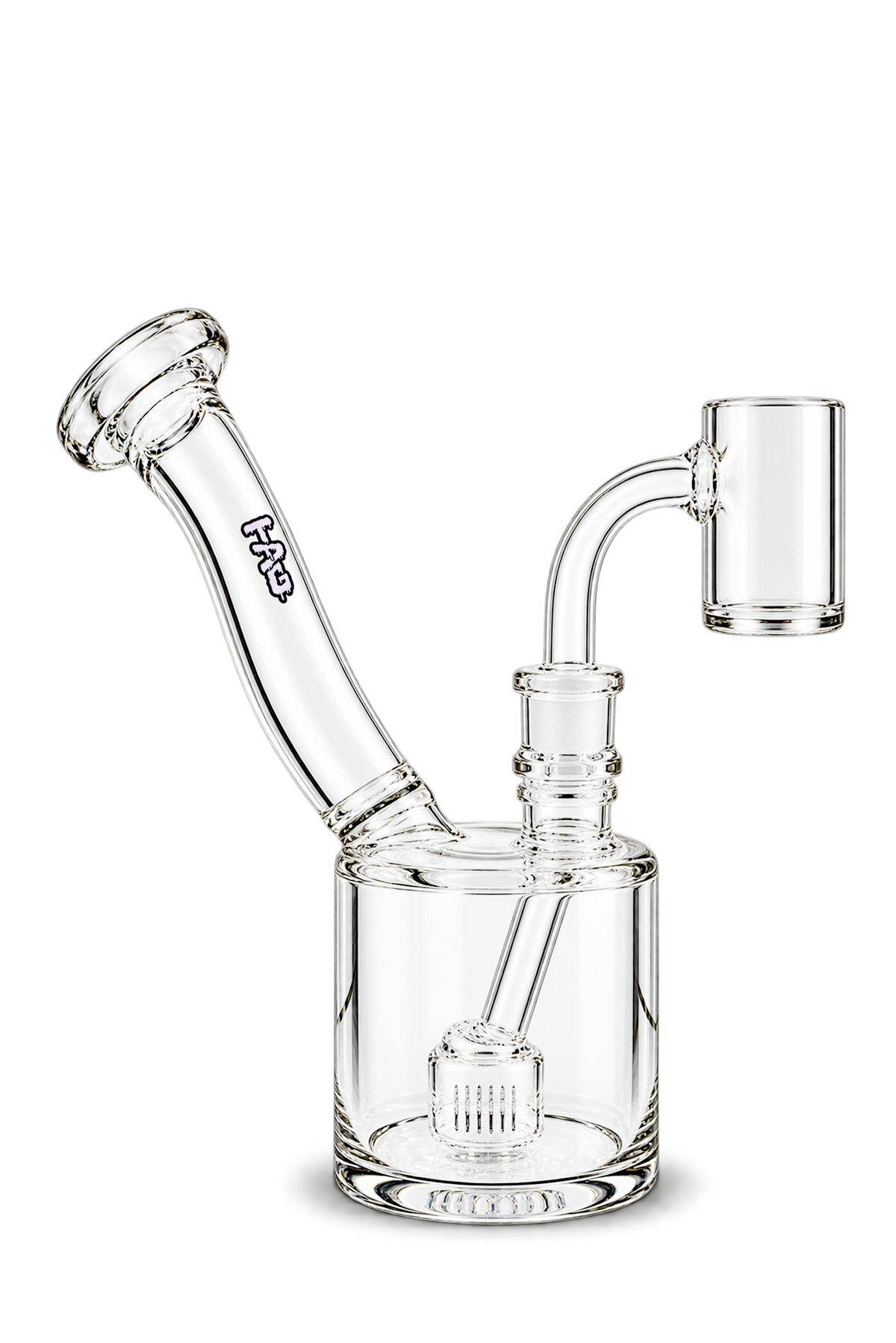Thick Ass Glass 5.5" Compact Froth Puck Dab Rig w/ Showerhead & Slit Percs