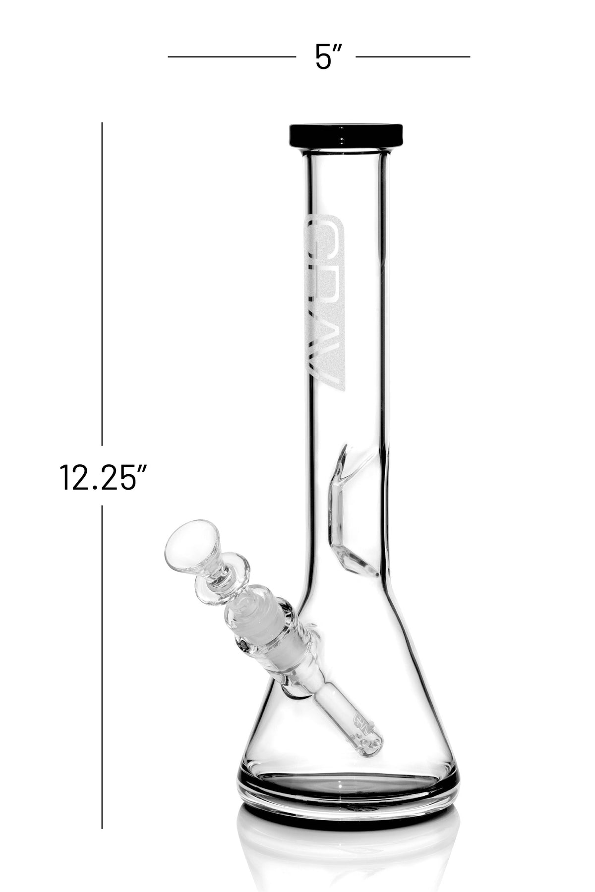 GRAV - Medium, Black Accent Beaker Base Water Pipe