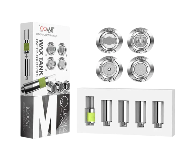 LOOKAH QUARTZ-TASTE WAX TANK ONE MOUTHPIECE + FOUR COILS SET