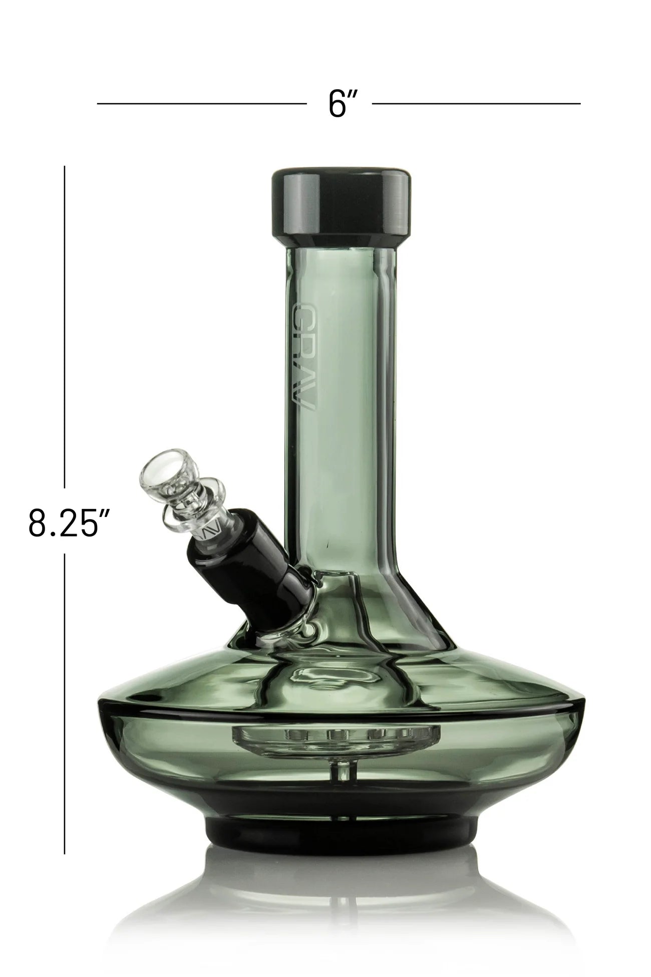 GRAV - Small Wide Base Water Pipe in Smoke with Black Accents