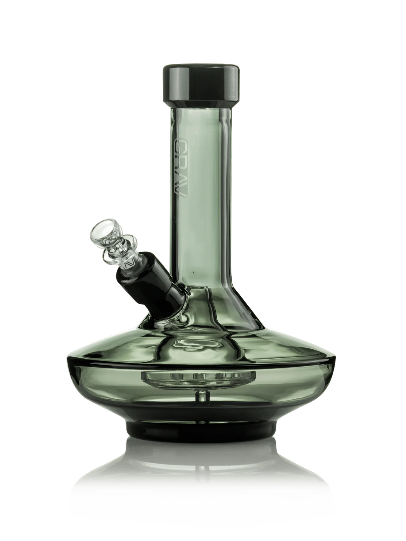 GRAV - Small Wide Base Water Pipe in Smoke with Black Accents